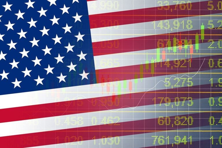 Trading screens showing market charts and bond yield data