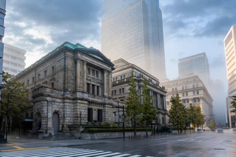 Bank of Japan Leans Against a Back-to-Back Rate Hike in October, With December in Focus Bank of Japan building in Tokyo's financial district in morning light