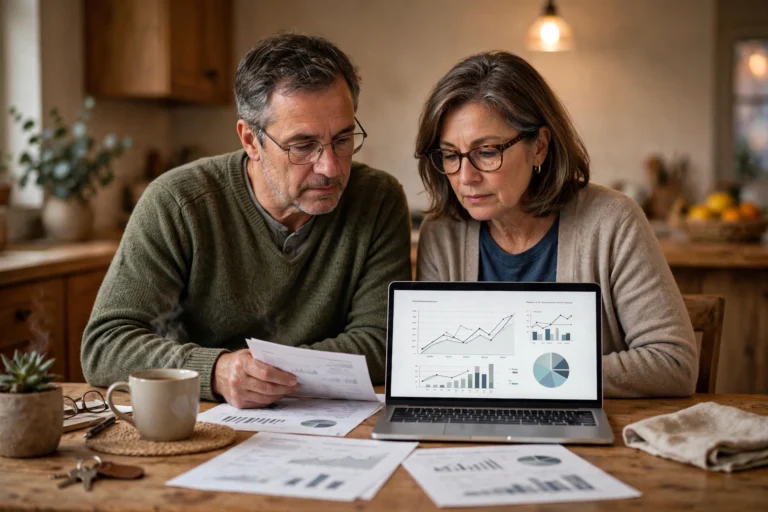 Behind at 50? New Federal Reserve Data Shows What American Households Actually Have Couple in their fifties reviewing retirement savings and household finances at home